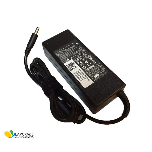 شارژر لپ تاپ دل 90 وات مدل DA90PM111 با ولتاژ 19.5 ولت و جریان 4.62 آمپر - نمای جلو مناسب برای لپ تاپ های میانرده و حرفه ای دل