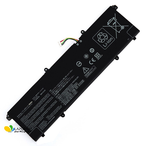 برچسب مشخصات فنی و پارت نامبر C31N1905 روی پشت باتری لپتاپ ایسوس 3 سلول لیتیوم پلیمر 3400mAh با ولتاژ 11.55 ولت - سازگار با VivoBook S330FA، S433FA و S533FA