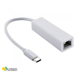 مبدل Type-C به Ethernet فرانت مدل FN-UC3E1000 - نمای کلی مبدل کارت شبکه USB-C به پورت LAN گیگابیت با بدنه پلاستیک فشرده ABS